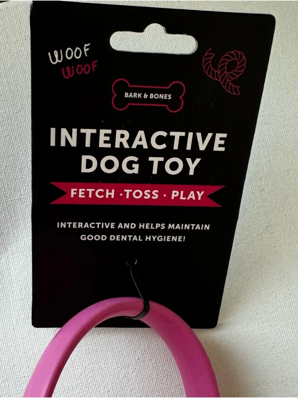 Interactive Dog Toy Rope Ball . Tug . Toss. Fetch Pink